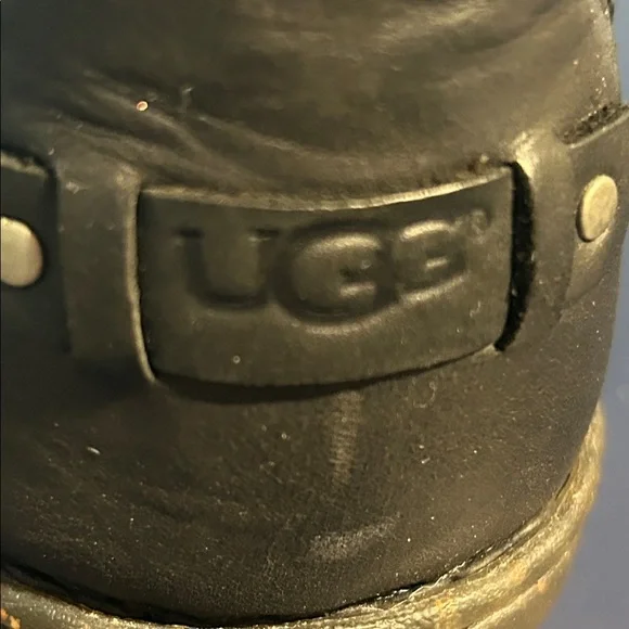 Women’s new UGG Black Leather ANKLE Boots. SIZE 10 - Picture 8 of 8